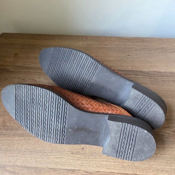 EUC LEATHER CRAFT BY FASHION TRADITION BEAUTIFUL LEATHER WOVEN LOW HEEL MULES 10 - Picture 15 of 15